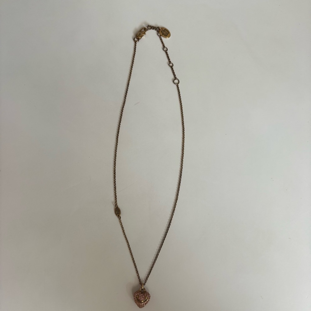 Vintage Juicy Couture Pink & Gold Heart Necklace - Picture 4 of 10